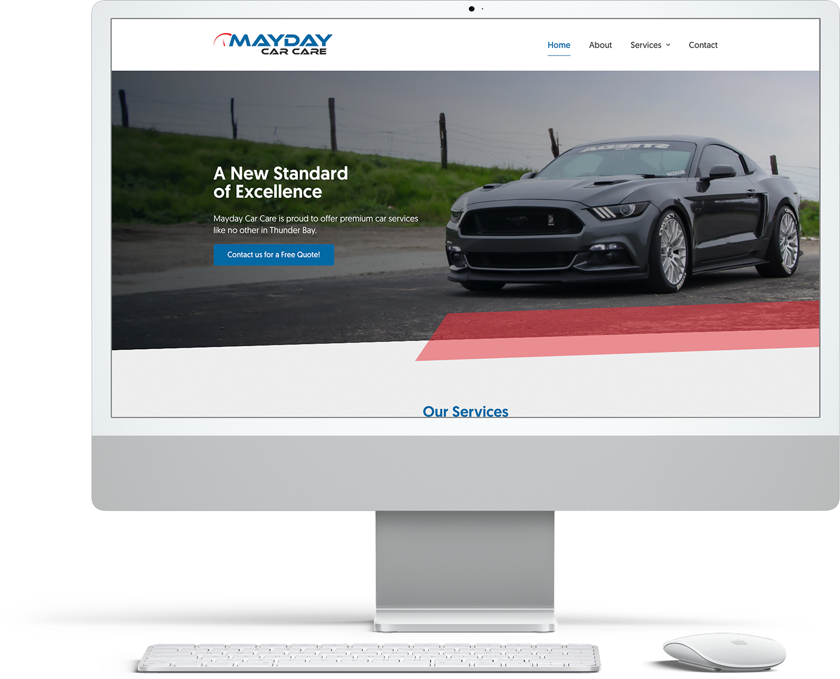Mayday Car Care Desktop web design