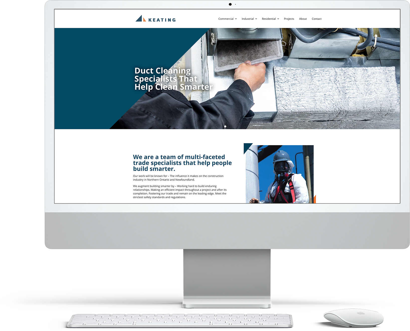 Keating Inc. Thunder Bay web design on Imac