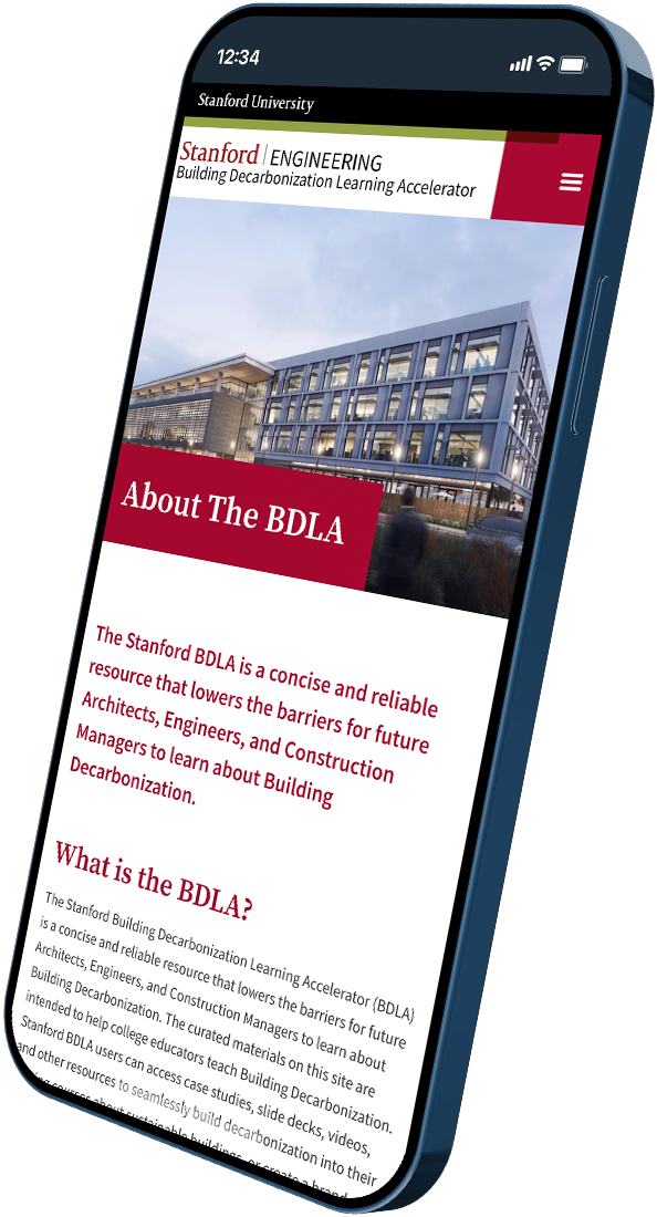 Stanford BDLA Mobile web design on iphone
