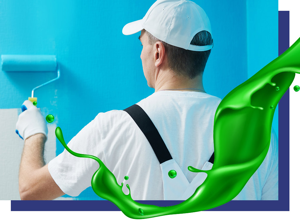 Dynamic Painting web banner with paint splash